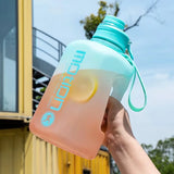 Large 2 Liter Sports Water Bottle With Straw